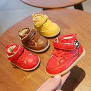 冬季宝宝鞋子0-1一岁男婴儿，棉鞋冬加绒加厚保暖女小童软底学步鞋2