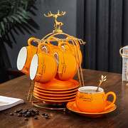 欧式咖啡杯套装家用简约陶瓷杯，英式下午茶杯茶具，欧式茶具6杯碟