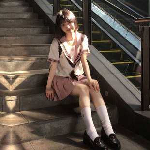 放学后的制服馆/樱岛女子/jk黑白双色校供水手服套装短袖上衣夏服