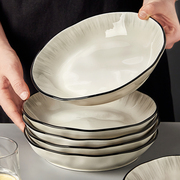 日式盘子菜盘家用2024陶瓷，碗碟餐具高级感轻奢菜碟子深盘餐盘