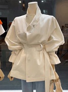 白色风衣女2023春秋季小个子韩版英伦风休闲百搭收腰高级外套