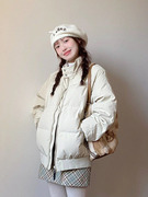 冬季韩系穿搭棉服，女款2023年小个子学生立领加厚保暖棉衣外套
