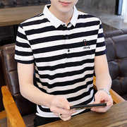 男士常规短袖t恤夏季青少年纯棉男装韩版修身POLO衫半袖