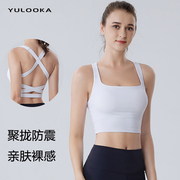 YULOOKA运动内衣聚拢防震交叉美背瑜伽普拉提健身文胸防下垂bra
