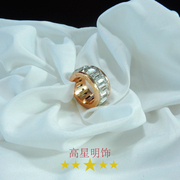MK高级感欧美气质女冷淡简约轻奢玫瑰金色黄金色水晶指饰戒指指环