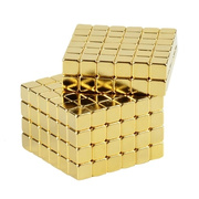 磁力方块巴克球正方，5mm216颗金色巴克块正方体，方形磁铁吸铁石减压
