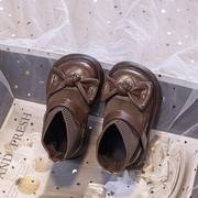 童靴女童靴子2024款短靴小童袜靴女宝宝黑色加绒二棉靴儿童0928n