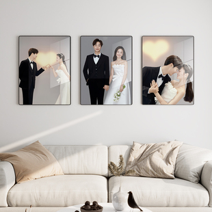 婚纱照相框照片墙定制组合挂墙结婚照全家福，水晶相片打印放大制作