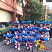 啦啦队儿童成人学校运动会啦啦操服装比赛男女蓝足球宝贝表演服饰