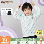 PawinPaw卡通小熊童装春款男童卫衣满印字母撞色时尚上衣