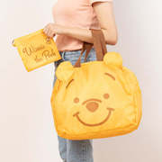 日本可爱周边小熊维尼，折叠手提包旅行拉杆购物袋，卡通轻便收纳包包