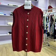高级感超好看红色毛衣，外套女秋冬季慵懒风，针织开衫409