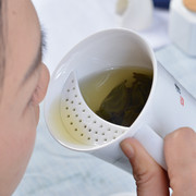 茶杯陶瓷带盖过滤手绘泡茶杯月牙茶水分离个人办公室喝茶杯子刻字