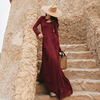 麦叙原创《塞上曲》异域风设计感复古红色针织露腰连衣裙沙漠长裙