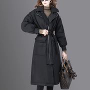 黑色羽绒服女冬季中长款加厚2023设计款大牌高端冬装外套显瘦