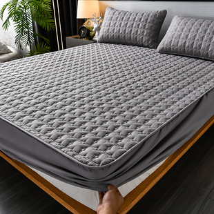 全棉防滑床笠单件加厚夹棉床罩纯棉席梦思床垫保护套1.8m1.5米