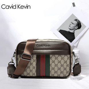cavidkevin欧美时尚男士单肩包斜跨条纹，包运动(包运动)休闲邮差挎包背包