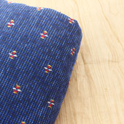 深蓝色粗纺编织刺绣花卡通小蜜蜂布料 外套靠垫抱枕包包桌布面料