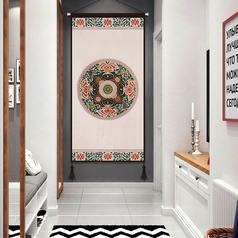 Red Net Chinese style Tapestries Entrance Corridor Aisle Decorative painting Vertical version a living room atmosphere register and obtain a residence permit Fabric art Hanging picturein the Home Fabric , Tapestry/Tapestry category - from Buy2taobao.com to provide professional Taobao agent buy service