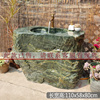 艺术富贵绿石材立柱盆，现代庭院花园自然石头洗手盆户外洗水池