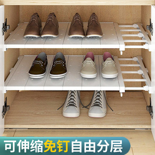 省空间收纳鞋架分层鞋架神器鞋柜隔板整理放鞋子拖鞋置物架可伸缩