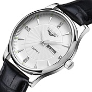 瑞士冠琴品牌男士手表石英表防水超薄表皮带夜光时尚潮流休闲手表