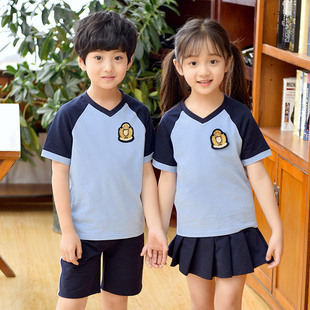 幼儿园园服夏季短袖韩版学院风运动服校服，中小学生运动会班服套装