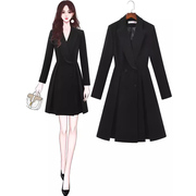 黑色职业西装连衣裙女秋季时尚气质通勤修身显瘦高级感工作服