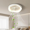 卧室风扇灯现代温馨奶油风主卧婚房led吸顶灯个性大气电扇灯