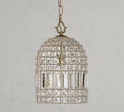 法式古董水晶单头吊灯创意餐厅灯鸟笼个性玄关灯具复古美式阳台灯