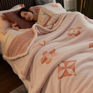 加厚珊瑚绒毛毯春秋空调小毯子，冬季法兰绒床单办公室午睡毯床上用