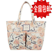 日本杂志款，复古花朵单肩手提包女式包购物袋，有拉链可批