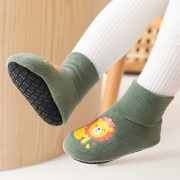 宝宝地板袜秋冬儿童防滑袜套，加绒厚底中筒婴儿学步袜高筒保暖鞋套