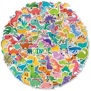 100张Q版可爱大眼恐龙儿童卡通奖励贴纸水杯玩具笔记本防水装饰
