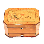 罗威钢琴漆烤漆实木首饰盒珠宝首饰收纳盒木质多层首饰收藏盒