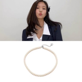 韩国VINTAGE HOLLYWOOD Jennie同款复古金智妮淡水珍珠项链