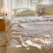牛奶绒毛毯加厚冬季珊瑚绒小毯子单人学生宿舍法兰绒办公室午睡*