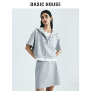 Basic House/百家好23夏季假两件短裙套装海军领B0143B55732