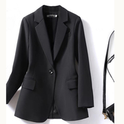 西装女职业正装外套上衣收腰修身气质高端黑色西服高级感套装