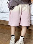 韩国安娜品牌童装女童男童2023年夏装渐变色短裤