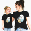 Parrot Cats Family T-shirt 夏卡通鹦鹉猫咪印花妈妈T恤儿童短袖