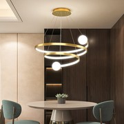 艺术轻奢餐厅吊灯现代简约创意个性圆型艺术led吧台灯北欧客厅灯