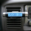 汽车空调出风口温度计透明液晶显示车载电子时钟式带夹子电子表用