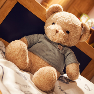 小熊泰迪熊公仔抱抱熊毛绒玩具洋女生，可爱玩偶狗熊布娃娃熊熊床上