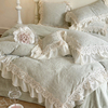 法式高级感蕾丝牛奶绒冬季四件套花边被套珊瑚绒床单轻奢床上用品