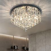 水晶吸顶灯卧室温馨浪漫圆形，现代简约大气，家用轻奢客厅灯具