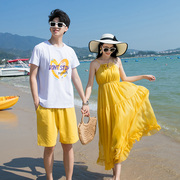 沙滩裙女海边度假超仙情侣装夏装套装海南三亚泰国旅游穿搭拍照服