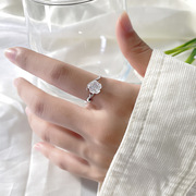 炫彩玫瑰花朵戒指小香风个性2024年送女友树枝荆棘山茶花指环