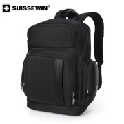 suissewin双肩包商务(包商务)男士，大容量时尚电脑包大学生瑞士军背包包