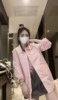韩版时尚粉色中长款衬衫女2023春夏宽松单排扣减龄气质显瘦外套潮